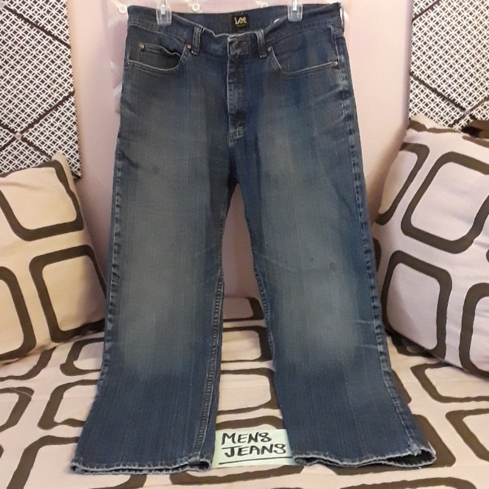 LEE JEANS Mens Blue Denim REG Fit 36x34 w/Stretch